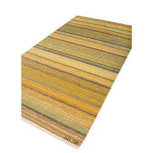 Nayaab Gold Flat Weaves <b>Wool</b> Rug Paem-983 Handmade Rectangle Striped Design for Home Living Room Decorations Jute Rug-Hallway - Product Image 2