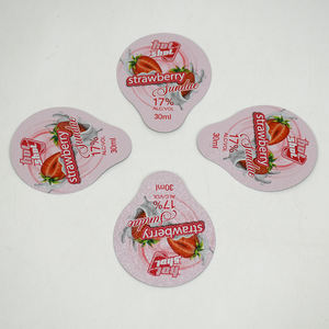 45mm Strawberry Sundae 30ml Shot Drinking Cup Embalaje Diseño personalizado Tapa de sellado de papel de aluminio <span class=keywords><strong>con</strong></span> color rosa - Product Image 5