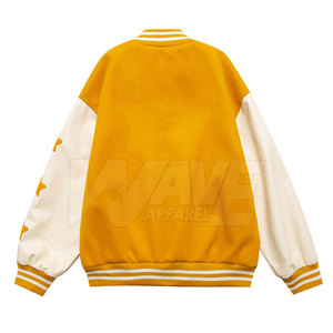 High Quality Men's Cotton Wool Letterman <b>Jacket</b> <b>Mandarin</b> <b>Collar</b> Casual Breathable Winter Front Logo with Custom Print - Product Image 2