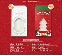 HYC-DY-904 Uñas Postizas de Navidad con Diseño de Árbol de Jengibre, Forma de Almendra, Reutilizables, Cobertura Completa, 24 Piezas