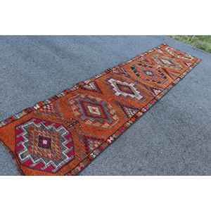 Alfombra Vintage de 2.9x11.7 pies, Alfombra Persa Roja Turca - Product Image 2