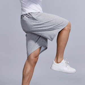 Pantalones Cortos Deportivos de Algodón 100% Tejido para Hombre, Tallas Grandes, Verano, Playa, Ajuste Holgado, Antiarrugas, Cintura Elástica, OEM, Color Liso, ¡Oferta Caliente! - Product Image 3