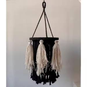 Pantalla de fantasma de macramé de alta calidad, diseño moderno tejido a mano, decoración de araña de Halloween, venta al por mayor de India para ocasiones Diwali - Product Image 1