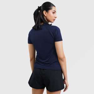 เสื้อยืดแขนสั้นถักนิตติ้ง Navy W224 สำหรับออกกำลังกาย - Product Image 2