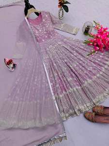 ชุดราตรีผ้าจอร์เจียเจ็ตสังเคราะห์สำหรับสาวๆสไตล์ทันสมัยคอลเลกชันเครื่องแต่งกายสำหรับงานแต่งงานจากผู้ผลิตอินเดีย - Product Image 3