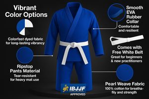 Femmes Premium BJJ Gi 450gsm perle armure pré-rétréci brésilien Jiu Jitsu Kimono Logo personnalisé brodé costume d'arts martiaux - Product Image 5