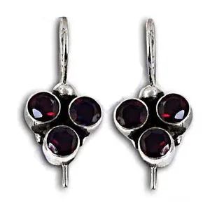 Art Palace Geometric Drop Earrings Women's Silver Plated Garnet Alloy Classic Rajasthan Fashion <b>Accessory</b> - Product Image 3