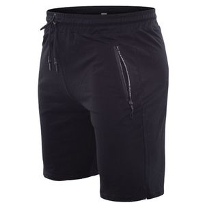 Pantalones Cortos Bermuda de Poliéster Tejido de Secado Rápido para Hombre, Color Negro, con Bolsillos, Cintura con Cordón Ajustable, Estilo Deportivo Casual, Corte Medio - Product Image 2