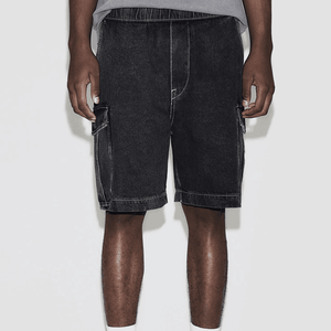 Shorts en jean décontractés pour hommes, tendance streetwear, nouvelle collection été, tissu extensible, style hip-hop, shorts baggy en jean - Product Image 5