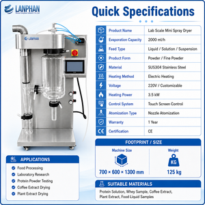 Secador por Aspersión de Laboratorio a <span class=keywords><strong>Pequeña</strong></span> Escala para Leche en Polvo, Ingredientes Alimenticios y Soluciones Proteicas - Product Image 5