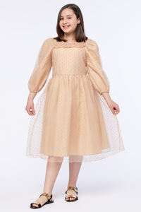 Fabricants tendance très vendus OEM ODM Robe décontractée pour filles avec manches longues en mousseline de soie texturée Fabrication en gros - Product Image 6