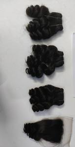 10 pouces non traités bouclés 100% cheveux humains naturels cheveux indiens Remy Grade - Product Image 2