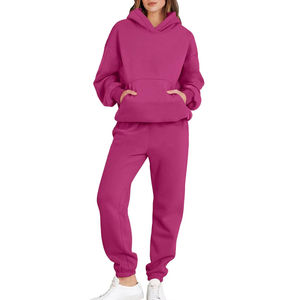 Ensemble deux pièces de survêtement d'hiver en molleton uni 100% coton, imprimé personnalisé de haute qualité, respirant et écologique, pour le fitness et le jogging - Product Image 6