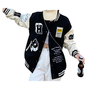 แจ็กเก็ตทีมตัวแทนมีตัวอักษรเลตเตอร์แมนมีโลโก้ปักด้วยกำมะหยี่ - Product Image 4