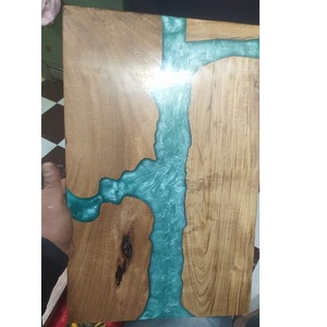 Tablero de charcutería de resina de madera personalizado para cocina y hotel de regalo de compromiso hecho a mano con forma cuadrada de alta calidad azul - Product Image 6