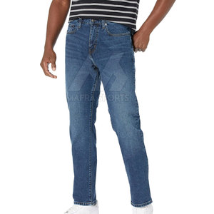 Jeans coupe droite pour hommes sur mesure Offre Spéciale 100% pantalons décontractés respirants en coton - Product Image 1