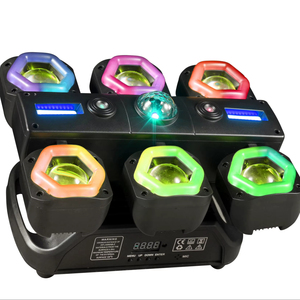 Lumière de scène de bateau pirate à 6 têtes 120W, gradation 0-100% + lasers, contrôle maître-esclave/son pour bar/scène - Product Image 1