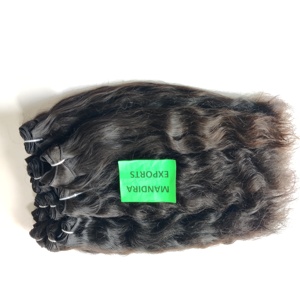 Vente en gros d'extensions de cheveux humains du temple indien vierge à cuticule alignée 100% meilleurs faisceaux de cheveux naturels ondulés non traités - Product Image 4