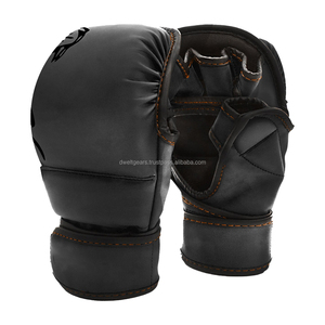 Dwelt Gear Custom Half Finger Boxing MMA Gloves Breathable PU Leather Hook Loop Closure Cage Fight Training Bulk Wholesale - Product Image 1