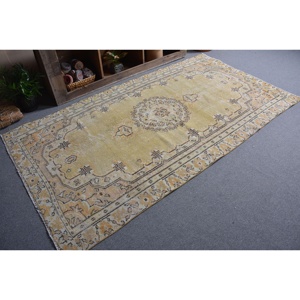 Alfombra Turca Clásica de Lana, Color Beige Amarillo, Ecológica, Pelo Medio, 4x8.6 pies, Diseño Vintage, Rectangular, con Base de Látex y Fibra de Seagrass - Product Image 2