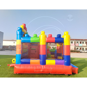 Nouveau château gonflable avec toboggan, blocs de construction gonflables, logo personnalisé, PVC léger, parc d'attractions pour enfants en plein air - Product Image 6