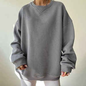 Oversize algodón poliéster 1/4 cremallera alto cuello redondo Jumper cómodo deportes sudaderas para mujer sudadera de gran tamaño - Product Image 3