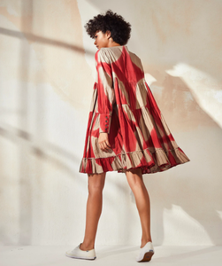 ชุดเดรสแบบชิ้นเดียวสำหรับผู้หญิงใหม่ฤดูร้อนชุดเดรสสั้นทรงหลวมคอสูงแขนยาวพิมพ์ลายด้วยกระดุมยาวถึงพื้นกางเกงขาสั้นยาวเป็นธรรมชาติ - Product Image 5