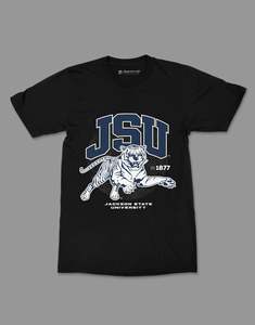 T-shirt uni personnalisé pour homme de l'Université d'État de Jackson JSU, 100 % coton, imprimé en sérigraphie, style streetwear, OEM - Product Image 1