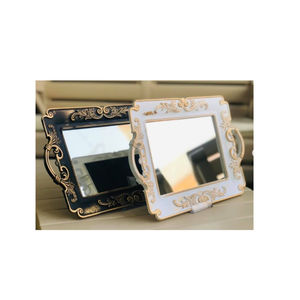 การออกแบบที่ยอดเยี่ยมถาดตกแต่งฐานกระจกกรอบโลหะรูปสี่เหลี่ยมผืนผ้าบ้านโต๊ะตกแต่งถาดในราคาที่ดี - Product Image 2