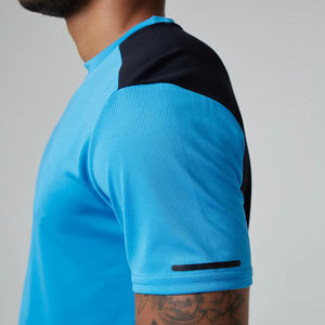 Hauts de sport à manches courtes de couleur contrastée à séchage rapide pour hommes t-shirts et shorts de gymnastique t-shirt à col rond vêtements de sport d'entraînement - Product Image 5