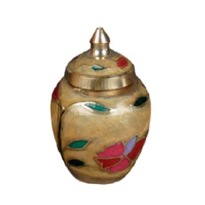 Urnas de recuerdo de cremación de latón de alta calidad con pegatina de bandera dorada y americana, urnas funerarias de Metal acabadas para cenizas humanas - Product Image 4