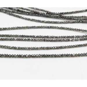 Perles de diamant facettées rondes gris foncé naturelles à 100 %, qualité AAA+, certifiées IGI, bonnes finitions pour la fabrication de bijoux - Product Image 1