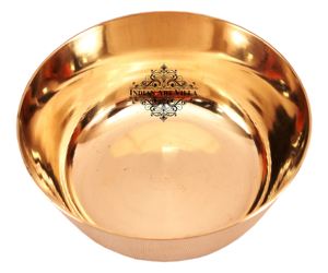 IndianArtVilla Cuenco redondo de bronce puro para almacenamiento y servicio-750 ML para uso diario - Product Image 3