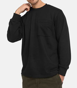 Quality <b>Fleece</b> Cotton Oversized Quarter Zip Crewneck Sweatshirt OEM Custom Embroidery Logo Vintage Crewneck <b>Men</b> Sweatshirt - Product Image 2