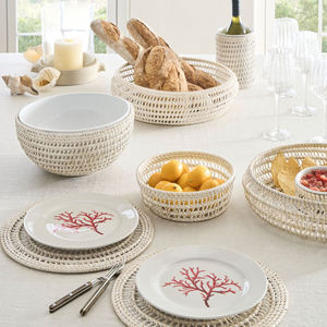 Table à manger Centre de table Bol à fruits décoratif Vente en gros Petits bols créatifs en rotin Badigeon Minimaliste Fête d'affaires - Product Image 5