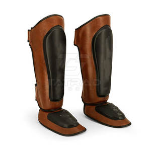 Protège-tibias en cuir réglables à prix d'usine, légers et confortables avec protection professionnelle pour le pied et le genou - Product Image 4