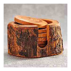 Nouveau design fabriqué en inde sous-verres gravés en bois de noyer fabricant de conception personnalisée en inde avec qualité d'exportation - Product Image 1