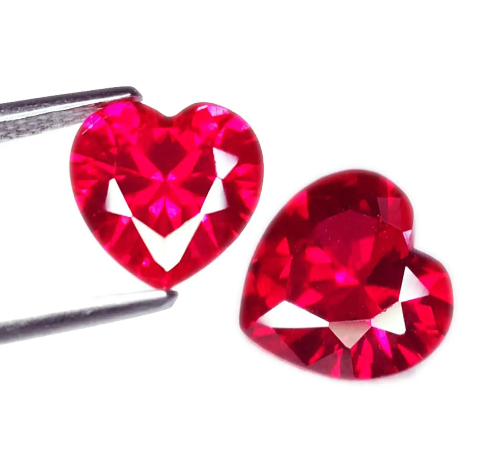 Natuurlijk Rood Robijn Paar 8 Mm Losse Edelsteen Hartvorm 4.27 Ct Gecertificeerd Transparante Robijn Voor Het Maken Van Sieraden Met Topkwaliteit Edelsteen