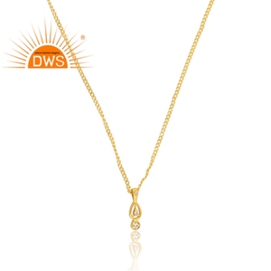Meilleure vente de collier pendentif en argent sterling plaqué or 18 carats avec pierre précieuse moissanite naturelle Demi Fine Jewelry Manufacturer - Product Image 3