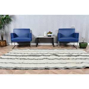 Tapis Kilim turc 4,7x8 pieds (142x243 cm), tapis vintage blanc avec motifs de plantes et d'arbres - Product Image 2