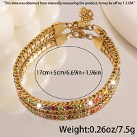 Bracelets de luxe en acier inoxydable plaqué or 18 carats avec cristaux et strass géométriques, tendance, simples et haut de gamme, vente en gros