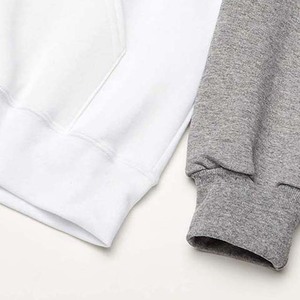 Sudadera con capucha para hombre, ropa de calle informal de color sólido, rojo y gris, con bolsillo canguro en blanco, 50% de algodón de alta calidad, 50% de forro polar - Product Image 6