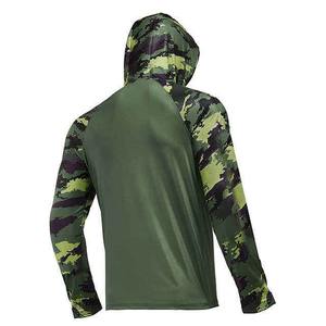OEM ODM Men's Long Sleeve Fishing Hoodie Breathable <b>Sun</b> and UV <b>Protection</b> <b>Clothing</b> Wholesale UPF 50 Fishing Suits easy to wash - Product Image 3
