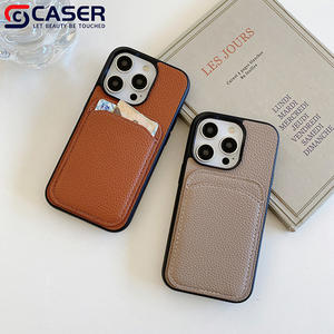 <span class=keywords><strong>เคส</strong></span>โทรศัพท์มือถือหนังลายลิ้นจี่สีทึบมีช่องเสียบการ์ดแบบรวมทุกชิ้นสำหรับธุรกิจ iPhone 16E 15 14Plus - Product Image 4