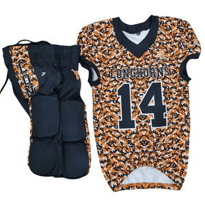 Uniforme de Fútbol Americano de Poliéster de Alta Calidad OEM, 100% Poliéster, Conjunto de Uniformes de Fútbol Americano Sublimados Personalizados - Product Image 1