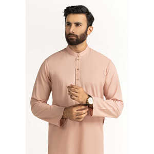 Traje de Camisa Kameez Corta con Pantalón Recto Ajustado de Tela Popelina Teñido Liso - Modelo SK-BSCSL25-002 - Product Image 1