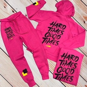 Sudadera Unisex de 100% Algodón con Capucha y Jogger Set Custom Printed Track Sweat Suit con Pantalones de Chándal PARA EL Verano - Product Image 4