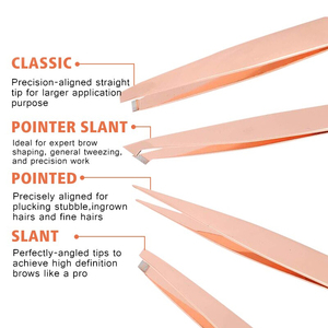 Juego de 3 uds de depilación de Punta inclinada de Metal profesional, Mini pinzas para cejas, extensión de pestañas, pinzas para injerto, herramientas de maquillaje - Product Image 2
