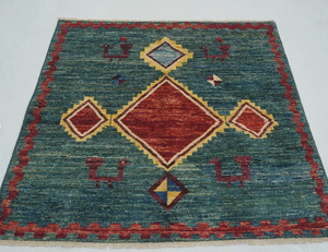 Abstract <b>Gabbeh</b> lorri baft Oriental Area <b>Rug</b> Wool Hand-Knotted blue base Carpet for Living room hotels office commercial - Product Image 1