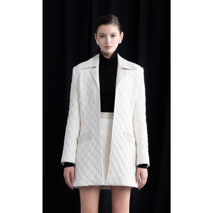 Meilleur prix Suzy Veste matelassée pour femmes Tissu de couette en coton biologique avec poches Hiver Taille XL Blanc Design Vietnam - Product Image 1